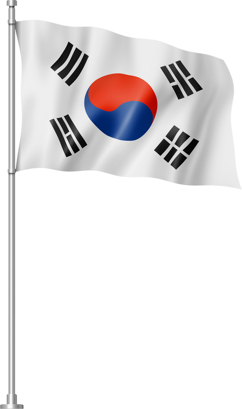 South Korean flag isolated on white